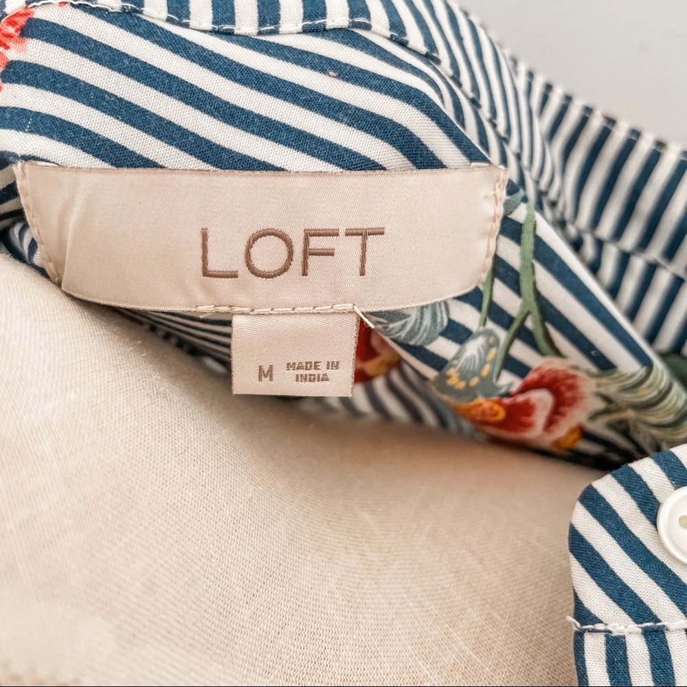 Loft Long Sleeve Button Down Patterned Shirt - image 4